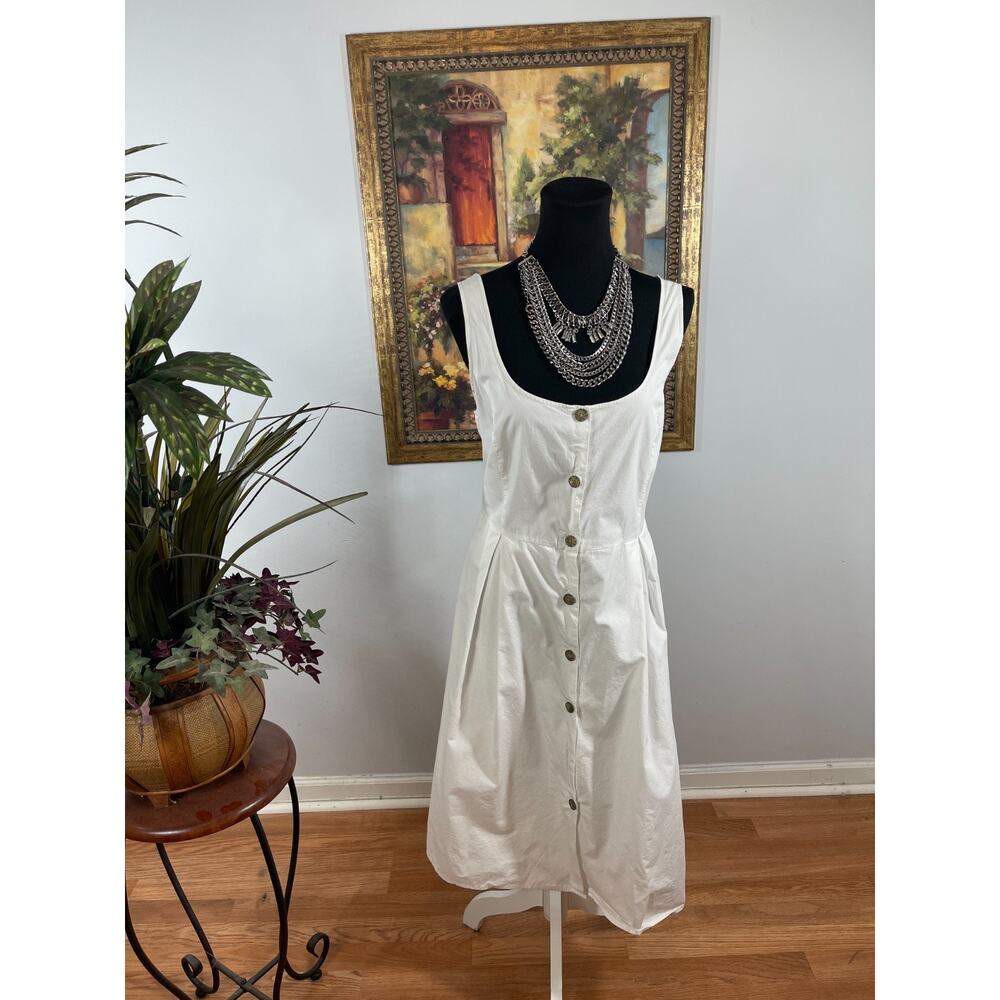 A New Day Shift Dres Womens Size 18 White Cotton Sleeveless Romantic Cottagecore